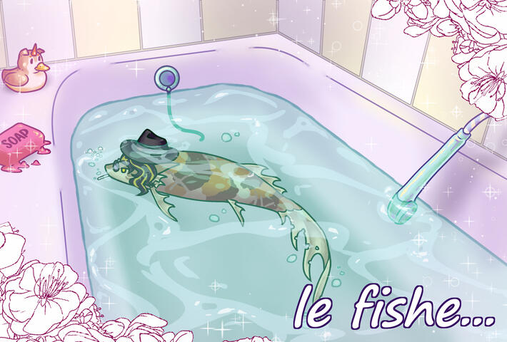 Lee Bathtub Fish Postcard